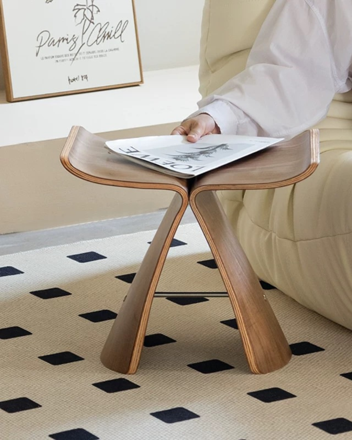 Bijzettafel - EleganceWood - Vintage Design - Vlinder Vorm