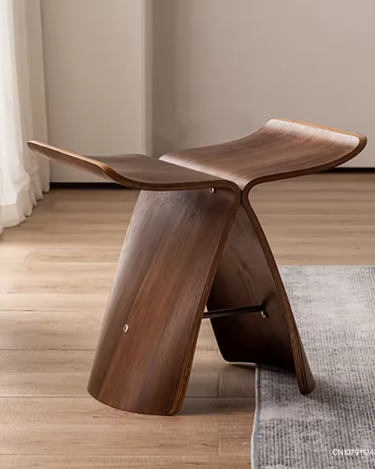 Bijzettafel - EleganceWood - Vintage Design - Vlinder Vorm