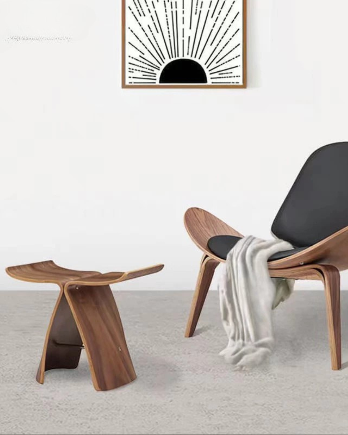 Bijzettafel - EleganceWood - Vintage Design - Vlinder Vorm
