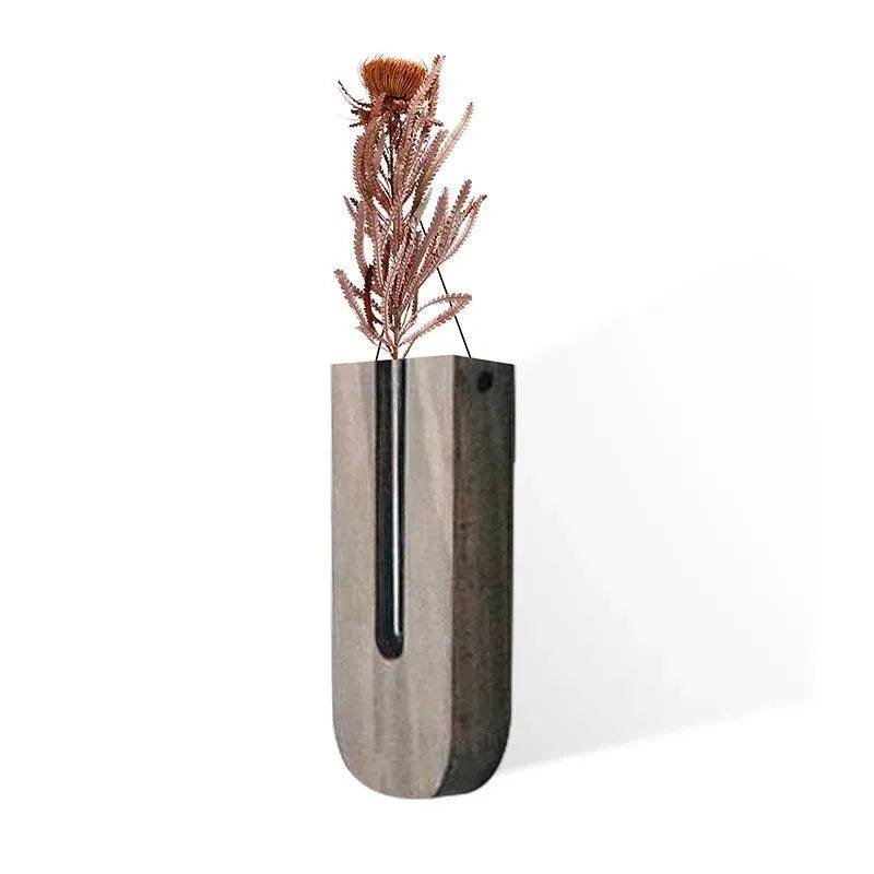 Muurvaas - NatureGrow - Houten Ophanghaak - Glazen Buis