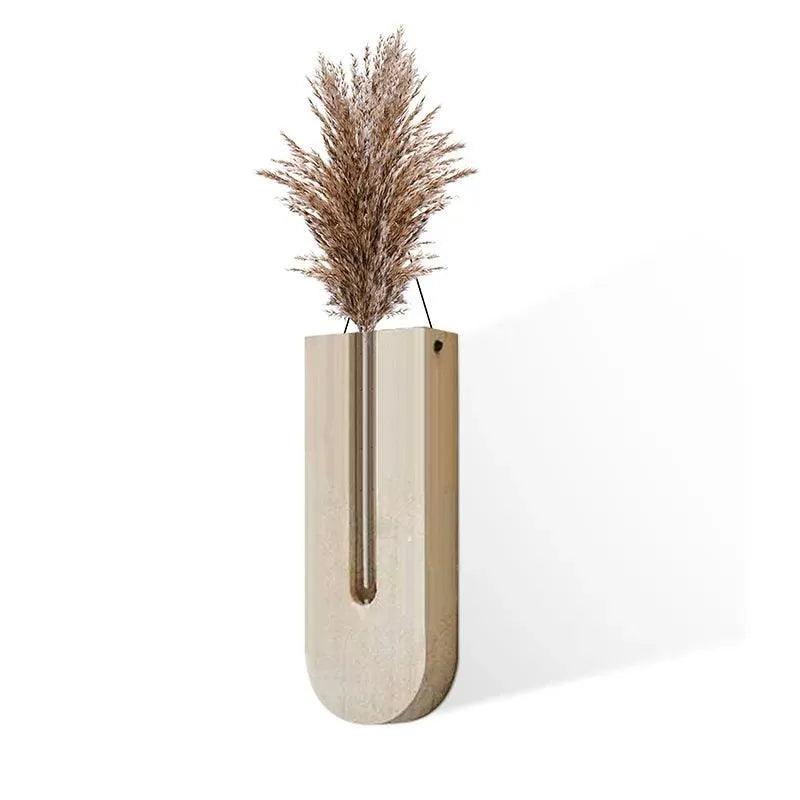 Muurvaas - NatureGrow - Houten Ophanghaak - Glazen Buis