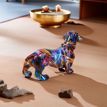 Honden Beeld Decor - Barkleo - Kleurrijke Teckel Ornament - Speelse Sfeer in Huis