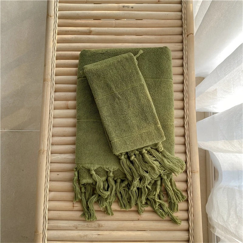 Katoenen Handdoek - PureTowel - Handgeknoopt - Franjes Design