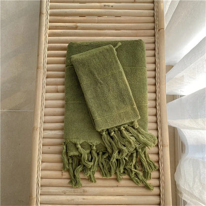 Katoenen Handdoek - PureTowel - Handgeknoopt - Franjes Design