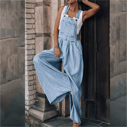 Zomer Tuinbroek - StyleFit - Wijde Pijpen - Hoge Taille