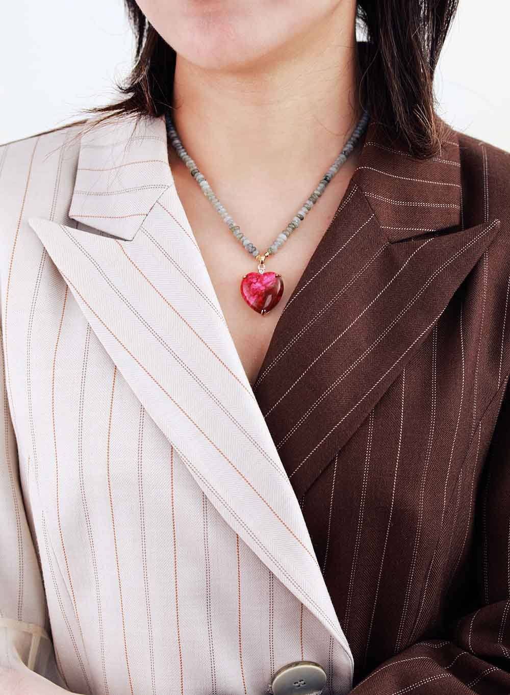 Kralen Hart Ketting - Auravie - Healing Kristal Design - Boho Sieraden Cadeau