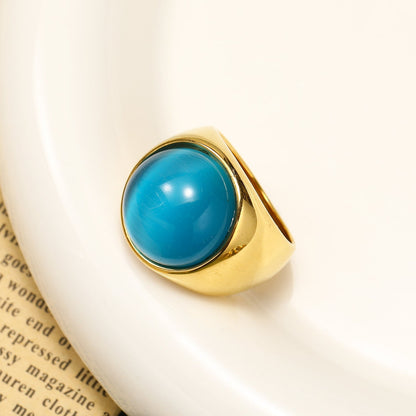 Statement Edelsteen Ring - Lioraza - Kattenoog Kristal - Verstelbare Mode Sieraden
