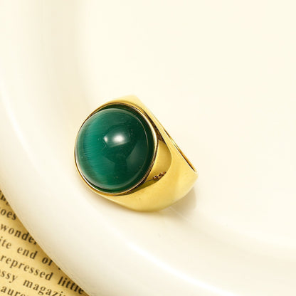 Statement Edelsteen Ring - Lioraza - Kattenoog Kristal - Verstelbare Mode Sieraden