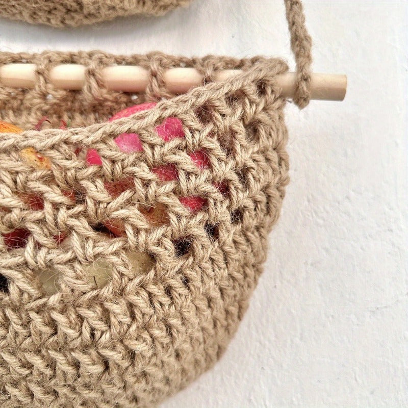 Hanging Mand - OrganizeMax - Handgeweven Jute - Keukenopslag