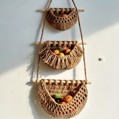 Hanging Mand - OrganizeMax - Handgeweven Jute - Keukenopslag