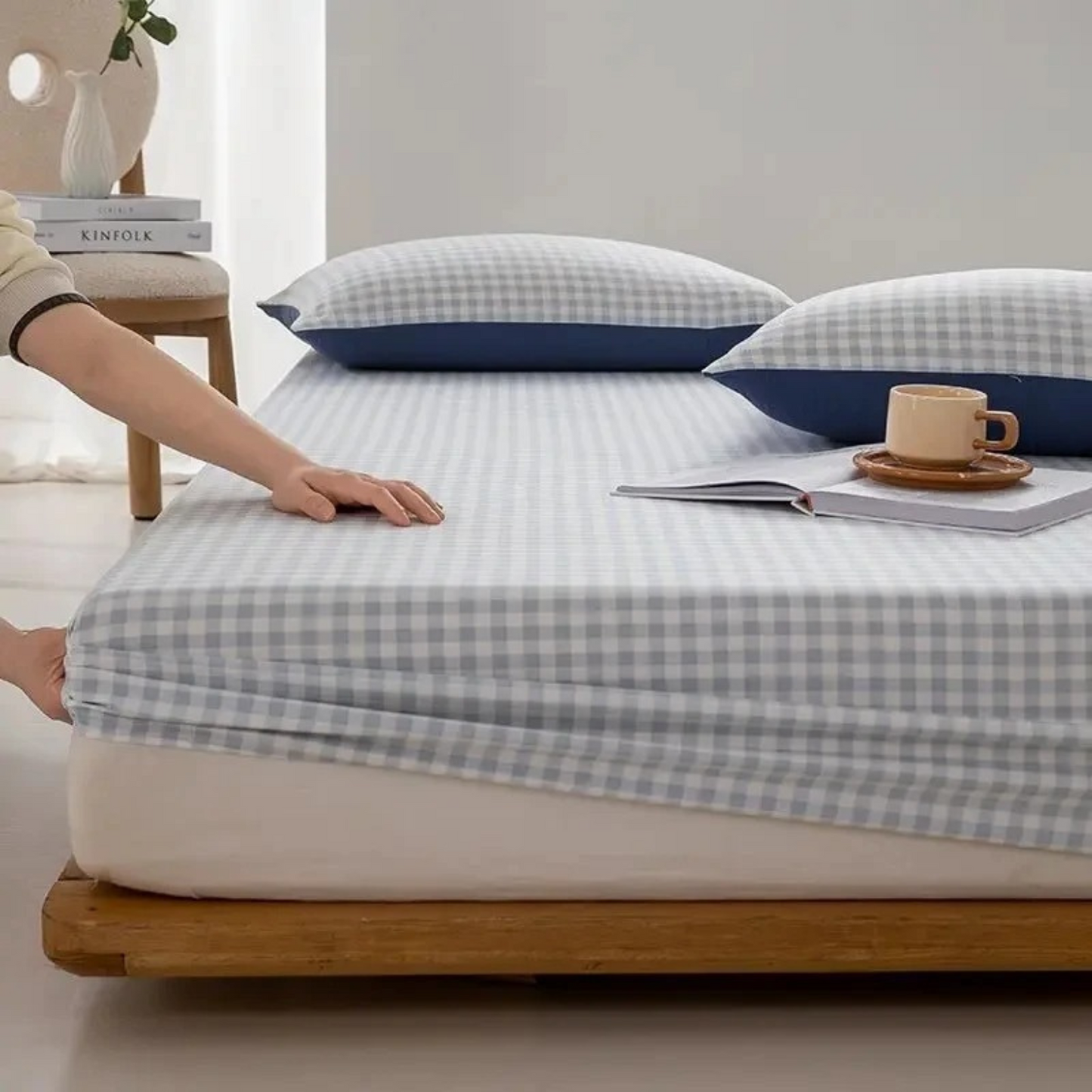 Hoeslaken - CozyHome - Klassiek Geruit - Zacht Katoen
