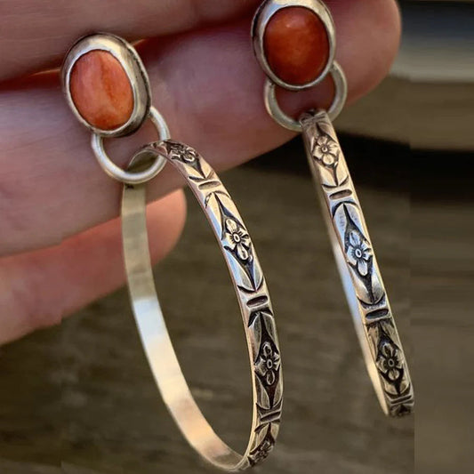 Boho Oorbellen - Onzura - Vintage Edelsteen Look - Festival Mode Sieraden