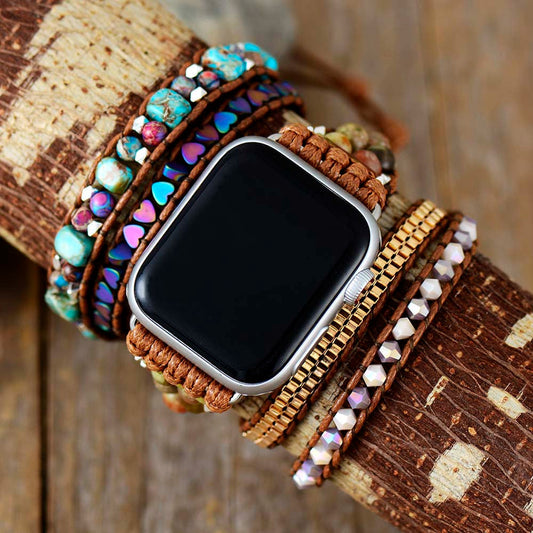 Horlogeband - GemStone - Geweven Design - Duurzaam Leder