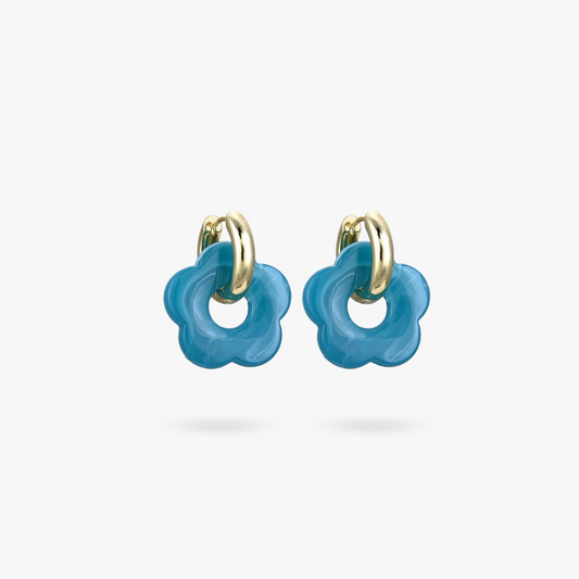 Gouden Bloem Oorbellen - Aurisel - Fijn Hangend Design - Elegante Cadeau Sieraad