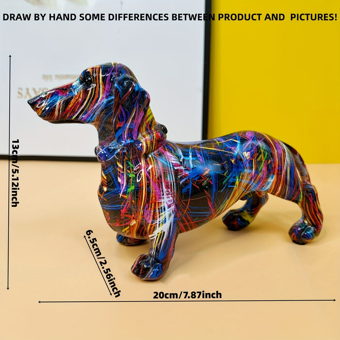 Honden Beeld Decor - Barkleo - Kleurrijke Teckel Ornament - Speelse Sfeer in Huis