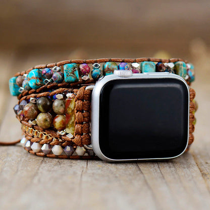 Horlogeband - GemStone - Geweven Design - Duurzaam Leder