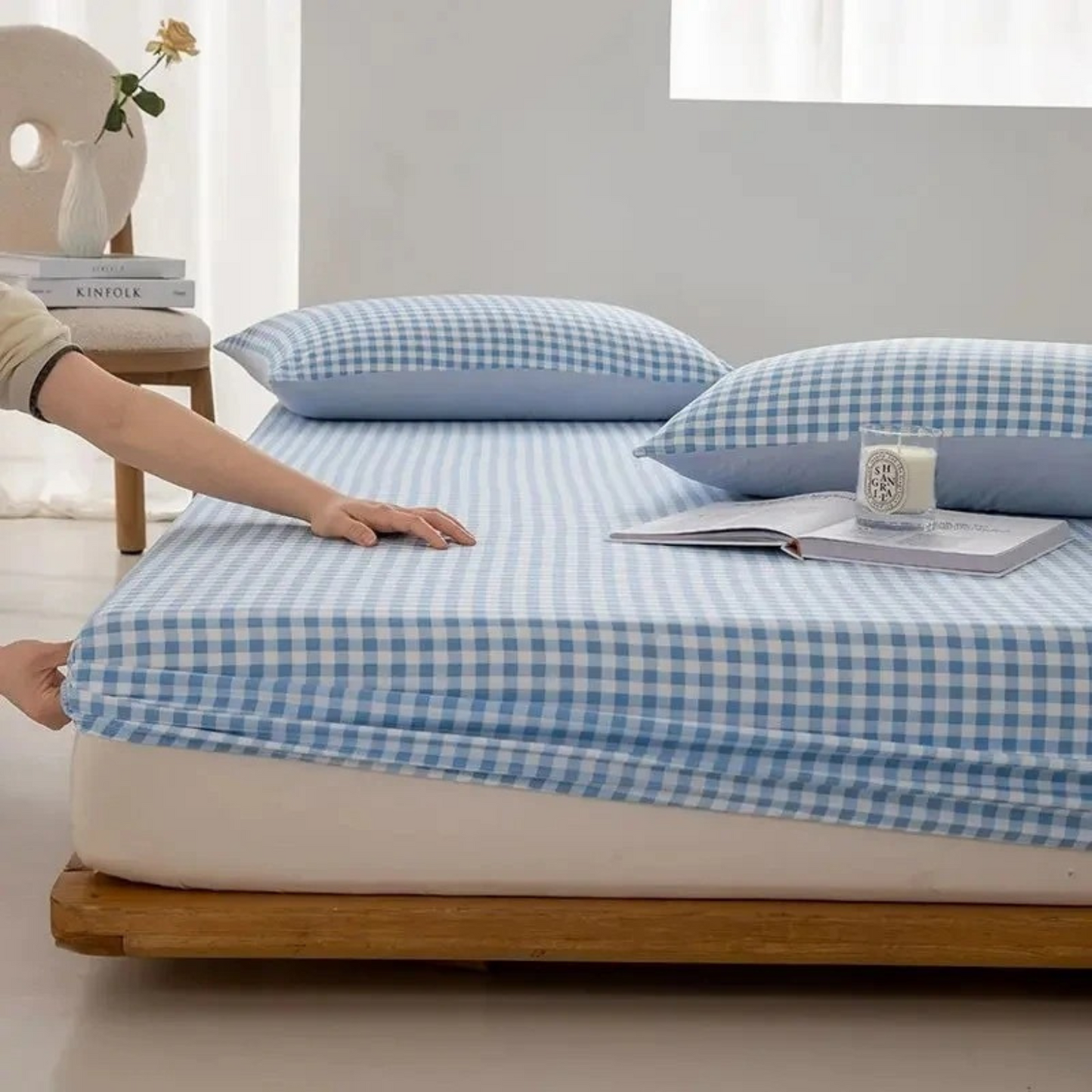 Hoeslaken - CozyHome - Klassiek Geruit - Zacht Katoen