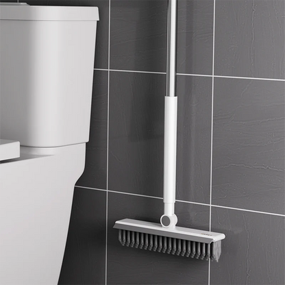 2-in-1 Badkamerborstel - CleanPro - Siliconen Schraper - Lange Handgreep Trekker