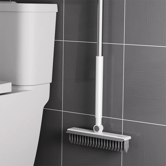 2-in-1 Badkamerborstel - CleanPro - Siliconen Schraper - Lange Handgreep Trekker