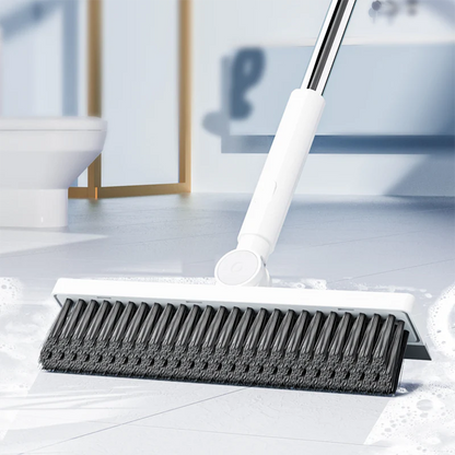 2-in-1 Badkamerborstel - CleanPro - Siliconen Schraper - Lange Handgreep Trekker