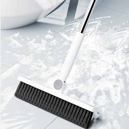 2-in-1 Badkamerborstel - CleanPro - Siliconen Schraper - Lange Handgreep Trekker