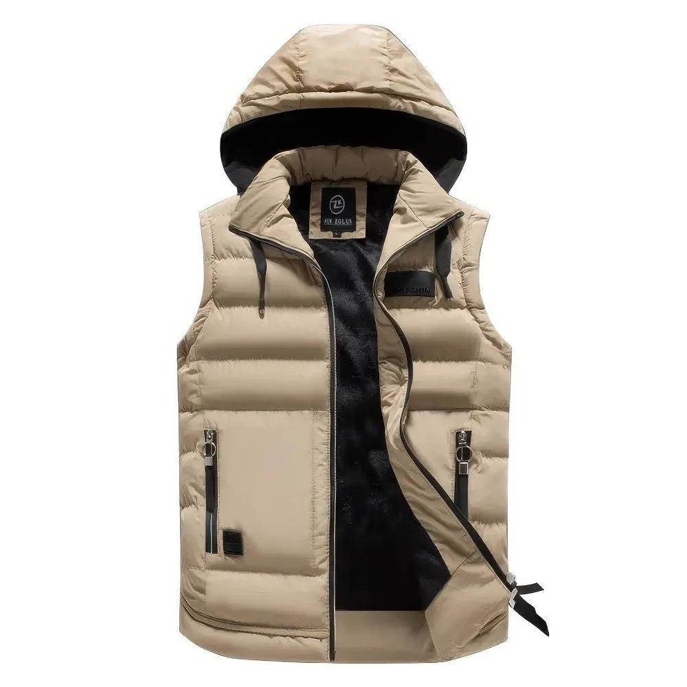 Mouwloos Jack - HeatWave - Afneembare Muts - Winter Vest