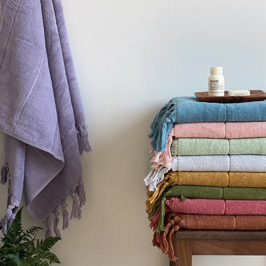 Katoenen Handdoek - PureTowel - Handgeknoopt - Franjes Design