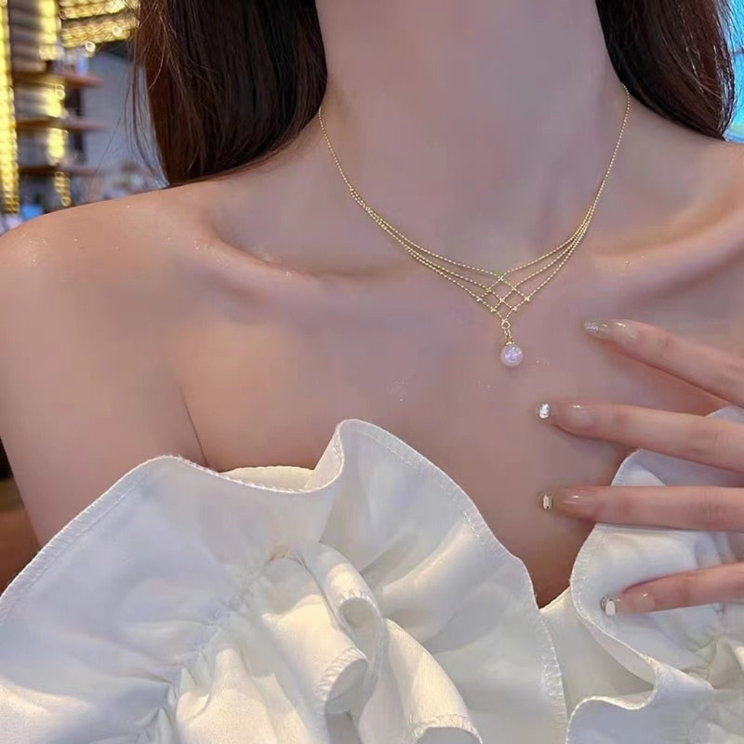 Parel Statement Ketting – Elvaria – Handgemaakt Geweven Design – Elegante Sieraad Cadeau