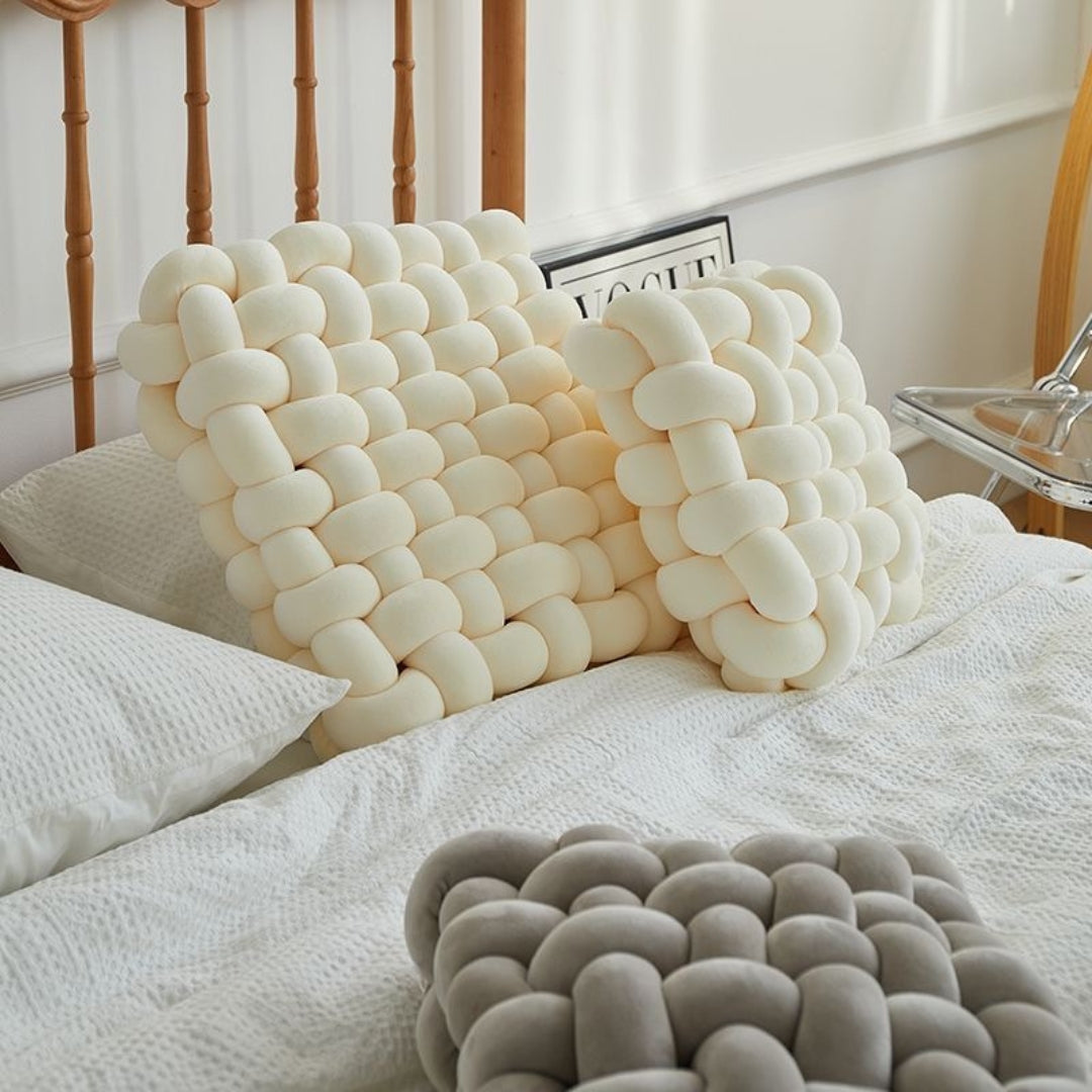 Kussen - CozyKnot - Gevlochten Design - Zacht Pluche