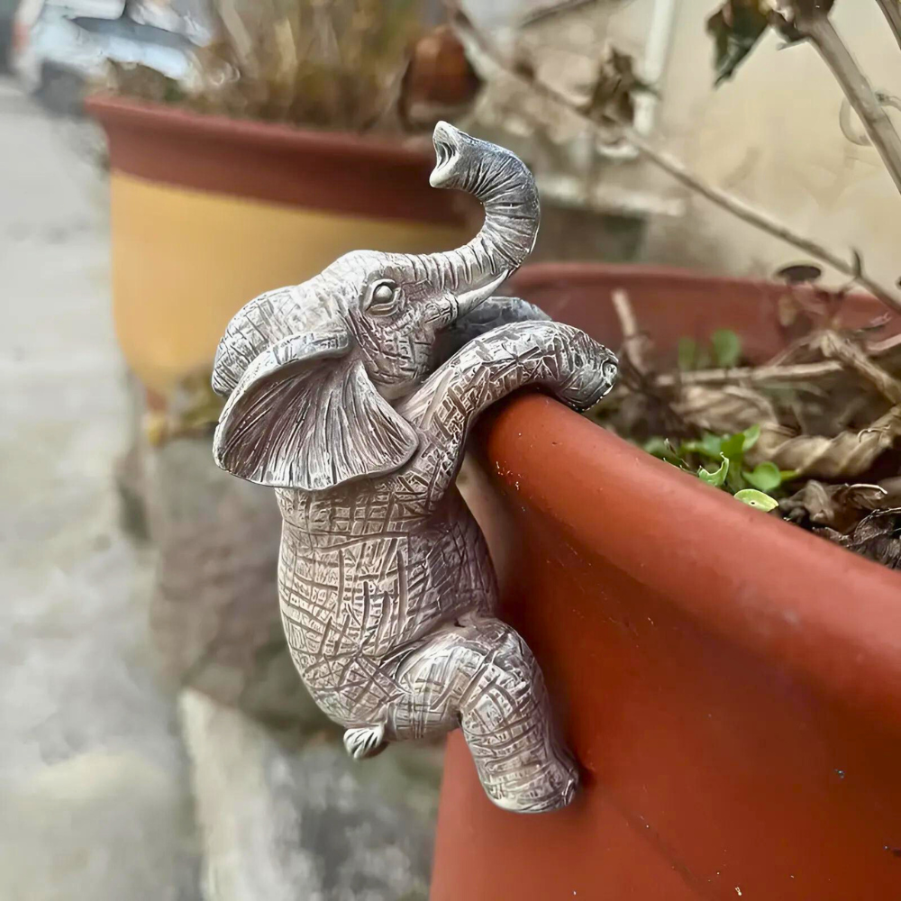 Beeldhouwwerk - ArtVibe - Klimmende Olifant - Uniek Ontwerp