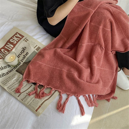Katoenen Handdoek - PureTowel - Handgeknoopt - Franjes Design