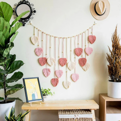 Boho Wanddecoratie - LeafyArt - Macramee Decor - Veer Tapestry