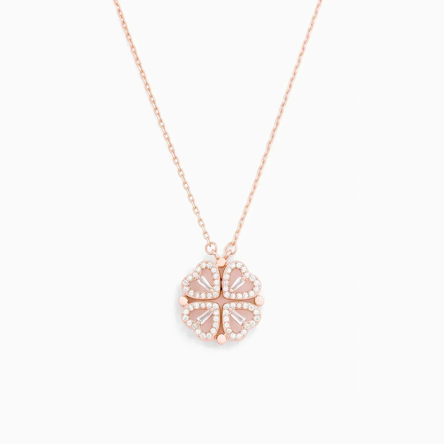 Hartketting - LoveCharm - Geluks Klavertje - Sprankelende Zirkonen