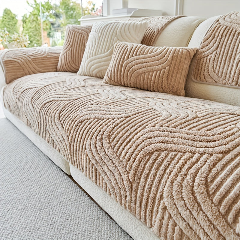 Bankhoes - LuxeFit - Pluche Materiaal - Antislip Design