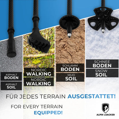 Trekking Stokken - TrailMax - Lichtgewicht Carbon - Vouwbaar met Kurken Handgrepen