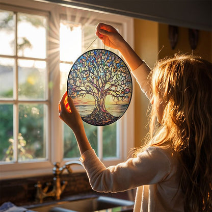 Zonnescherm - GlowTree - Gekleurd Glas - Raamdecoratie