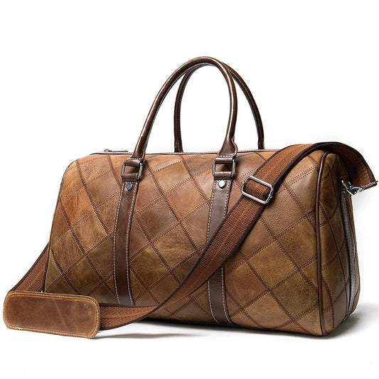 Handbagage Tas - TravelMate - Geruit Leer - Stijlvol & Duurzaam