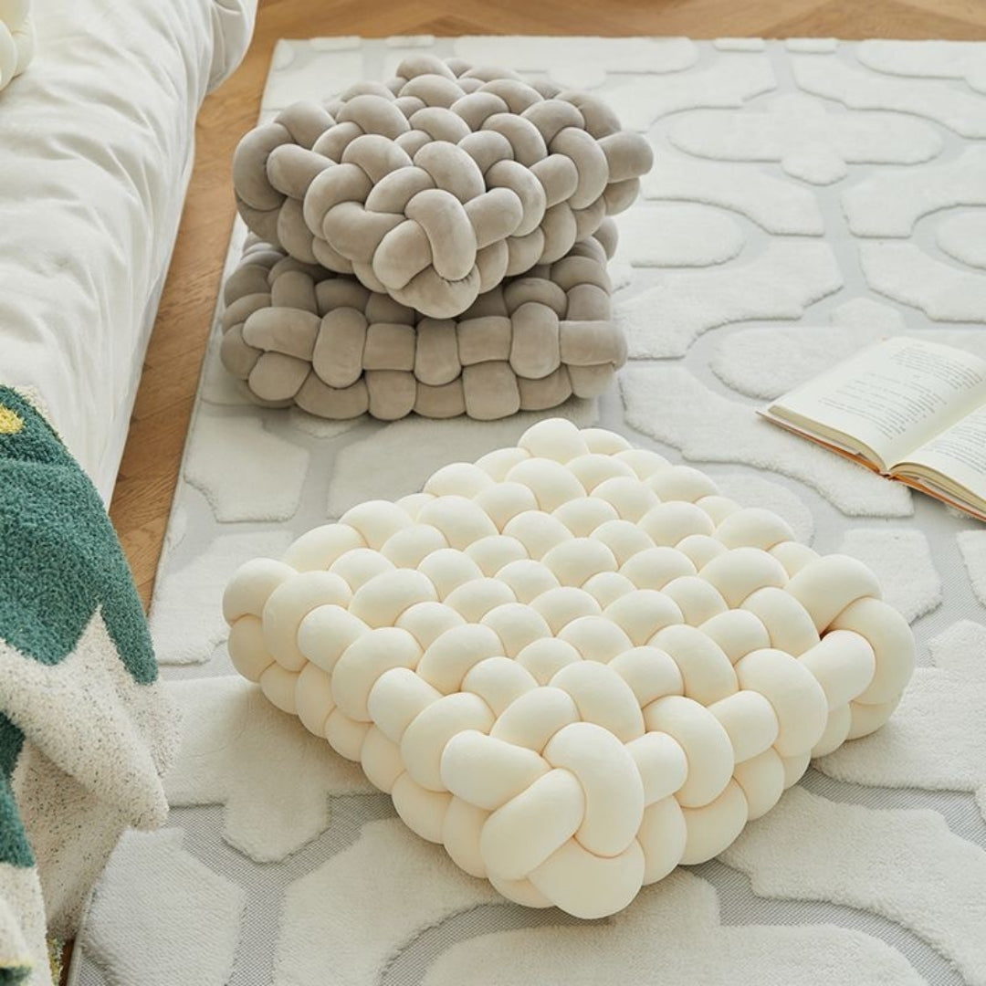 Kussen - CozyKnot - Gevlochten Design - Zacht Pluche
