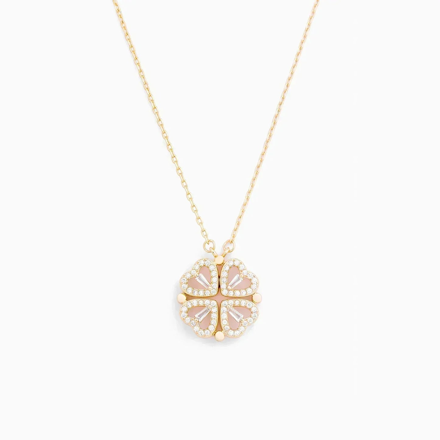 Hartketting - LoveCharm - Geluks Klavertje - Sprankelende Zirkonen