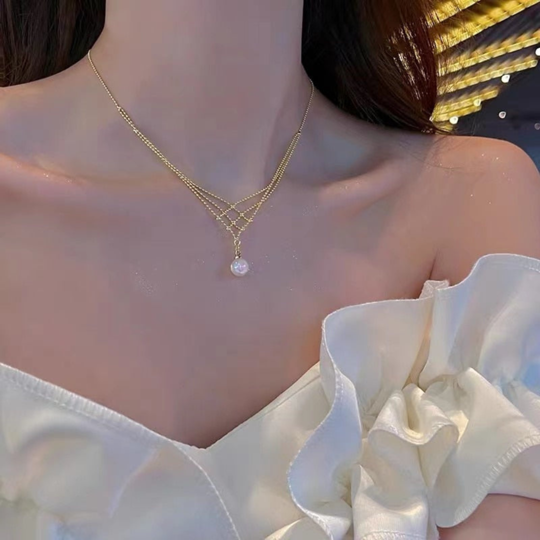 Parel Statement Ketting – Elvaria – Handgemaakt Geweven Design – Elegante Sieraad Cadeau