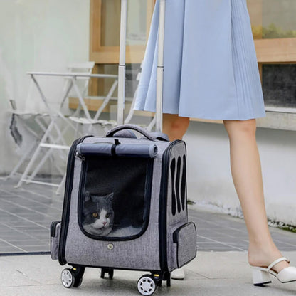 Huisdier Reisrugzak - PawVoyager - Opvouwbaar Ontwerp - Trolley Compatibel