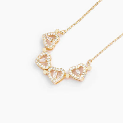 Hartketting - LoveCharm - Geluks Klavertje - Sprankelende Zirkonen