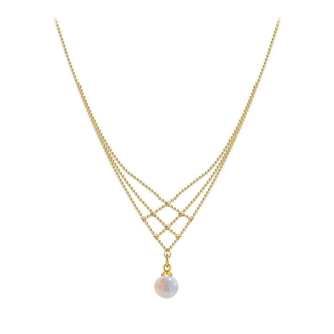 Parel Statement Ketting – Elvaria – Handgemaakt Geweven Design – Elegante Sieraad Cadeau