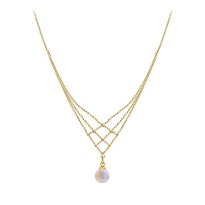 Parel Statement Ketting – Elvaria – Handgemaakt Geweven Design – Elegante Sieraad Cadeau