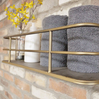 Wandplank - ForgeLuxe - Industriële Goud - Drijvend Design