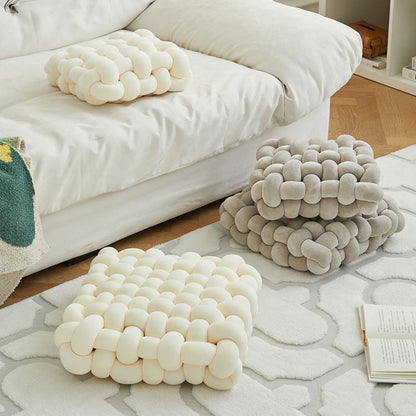 Kussen - CozyKnot - Gevlochten Design - Zacht Pluche