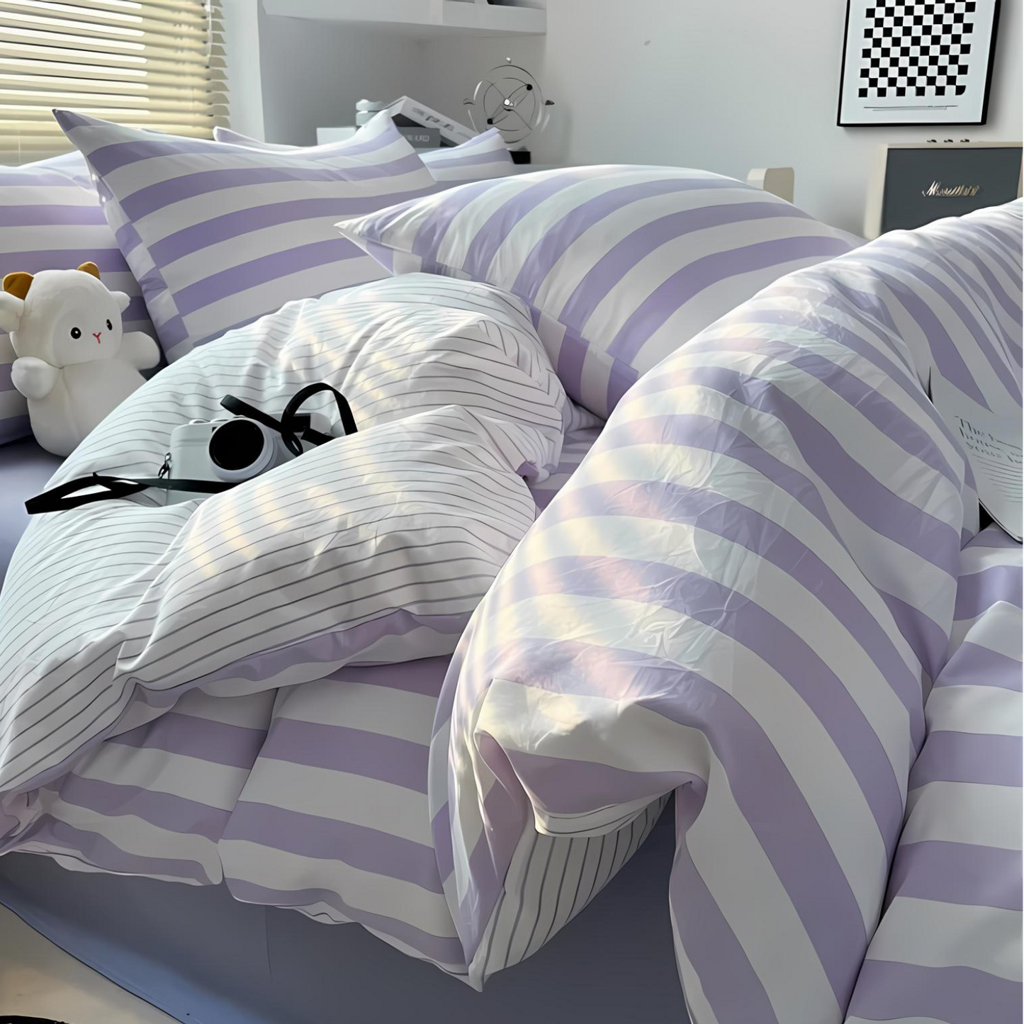 Beddengoed Set - CozyNest - Gestreept Design - Zachte Comfort