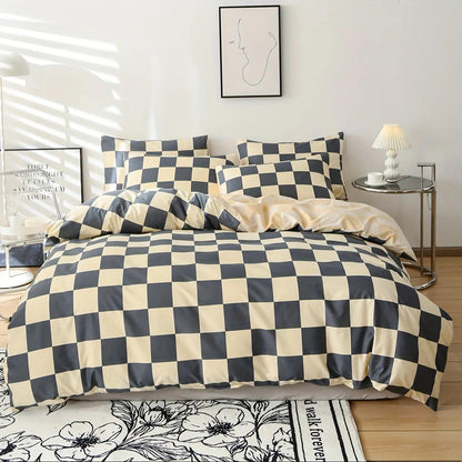 Dekbedovertrek Set - CozyHome - Geruit Patroon - Zacht Comfort
