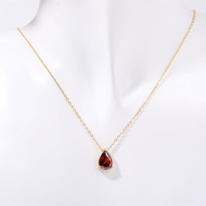 Sieraden Cadeauset - Garnalya - Januari Geboortesteen Bedel - Elegante Granaat Ontwerp