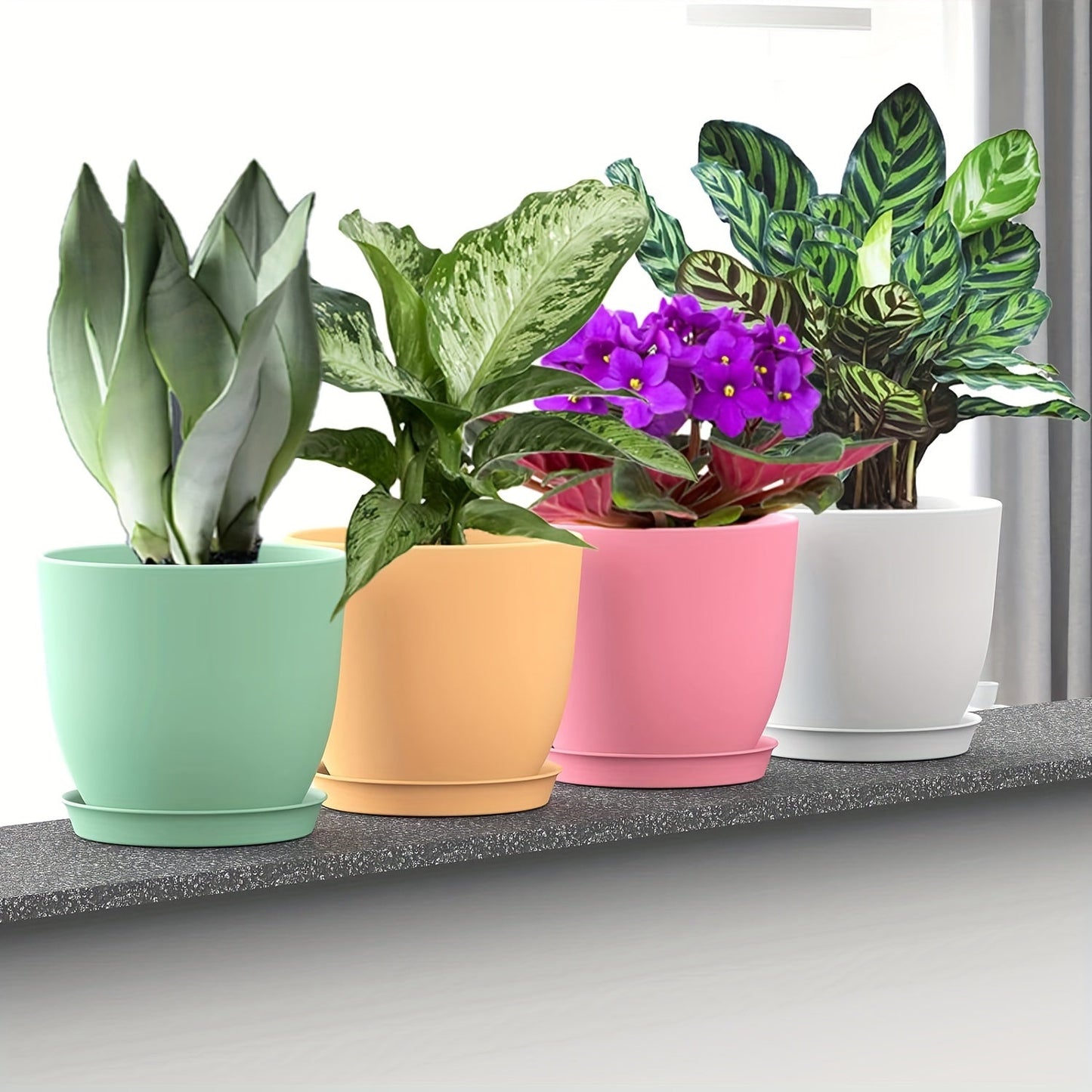 Bloempot Set - GreenBloom - Klassiek Design - Binnen/Buiten Gebruik